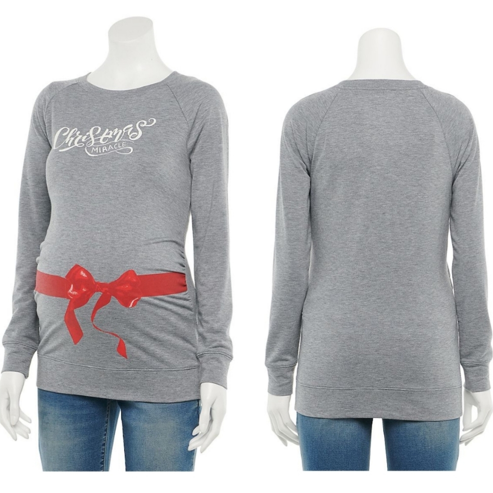 👀50% OFF🎄NWT‼️ Maternity a:glow brand Ruched-Side Sweatshirt